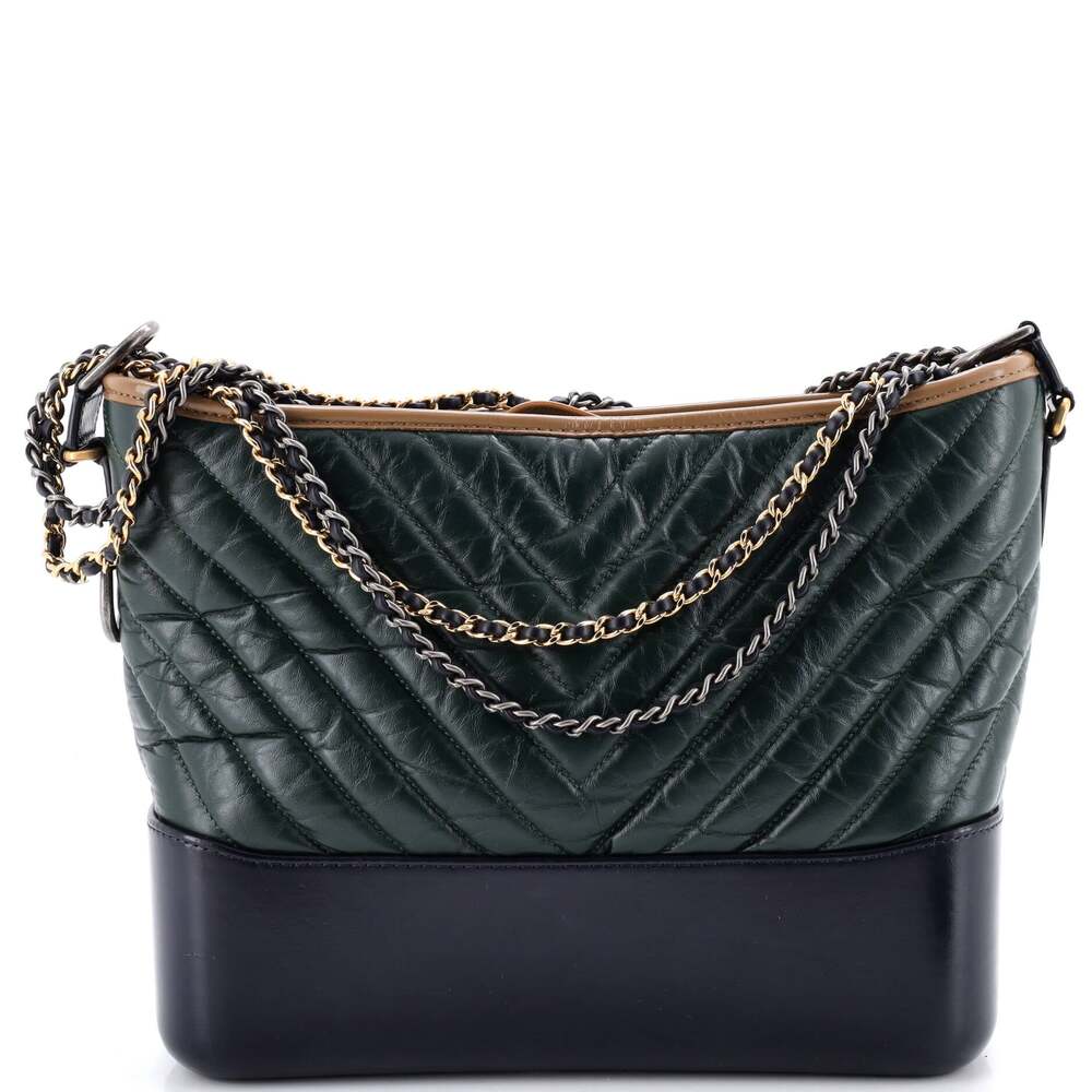 Chanel Gabrielle Hobo Chevron Aged #242211C18B - Picture 1 of 7